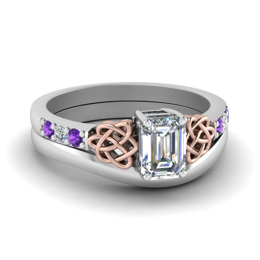 celtic-knot-emerald-cut-diamond-ring-with-plain-band-set-with-violet-topaz-in-white-gold-FDENS2255B3EMGVITO-NL-WG_55e0fc9f-287a-4682-b856-11e74d3e1498?v=1756976829
