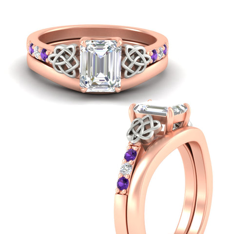 celtic-knot-emerald-cut-purple-topaz-ring-with-plain-band-set-in-rose-gold-fdens2255emgvitoangle3-nl-rg-ws3.jpg