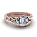 Load image into Gallery viewer, celtic-knot-emerald-cut-ring-with-plain-band-set-in-rose-gold-with-black-diamond-in-rose-gold-FDENS2255B3EMGBLACK-NL-RG?v=1756976734
