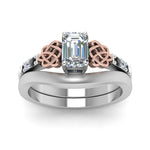Load image into Gallery viewer, celtic-knot-emerald-cut-ring-with-plain-band-set-in-white-gold-with-black-diamond-in-white-gold-FDENS2255B3EMGBLACKANGLE5-NL-WG?v=1756976737
