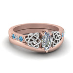 Load image into Gallery viewer, celtic-knot-marquise-cut-diamond-ring-with-plain-band-set-with-blue-topaz-in-rose-gold-FDENS2255B3MQGICBLTO-NL-RG_b6f5aa35-5532-4945-bf73-27c7871f008d?v=1756976840

