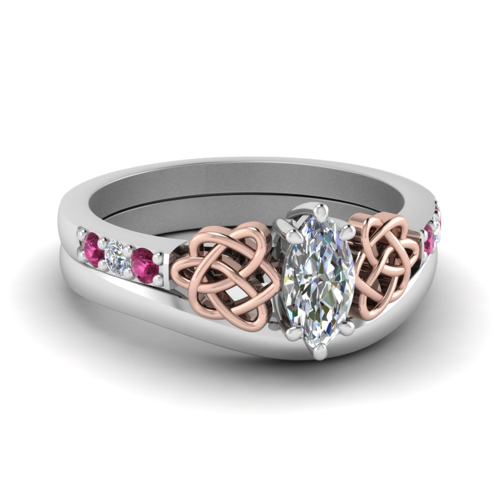 celtic-knot-marquise-cut-diamond-ring-with-plain-band-set-with-pink-sapphire-in-white-gold-FDENS2255B3MQGSADRPI-NL-WG?v=1756976751