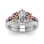 Load image into Gallery viewer, celtic-knot-marquise-cut-diamond-ring-with-plain-band-set-with-pink-sapphire-in-white-gold-FDENS2255B3MQGSADRPIANGLE5-NL-WG_8d8de735-c89d-42da-ad0d-e4e02c34293a?v=1756976841
