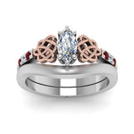 Load image into Gallery viewer, celtic-knot-marquise-cut-diamond-ring-with-plain-band-set-with-ruby-in-white-gold-FDENS2255B3MQGRUDRANGLE5-NL-WG?v=1756976751
