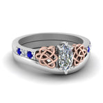 Load image into Gallery viewer, celtic-knot-marquise-cut-diamond-ring-with-plain-band-set-with-sapphire-in-white-gold-FDENS2255B3MQGSABL-NL-WG_b3610e1c-0814-46fd-8124-41e236ba76e3?v=1756976840
