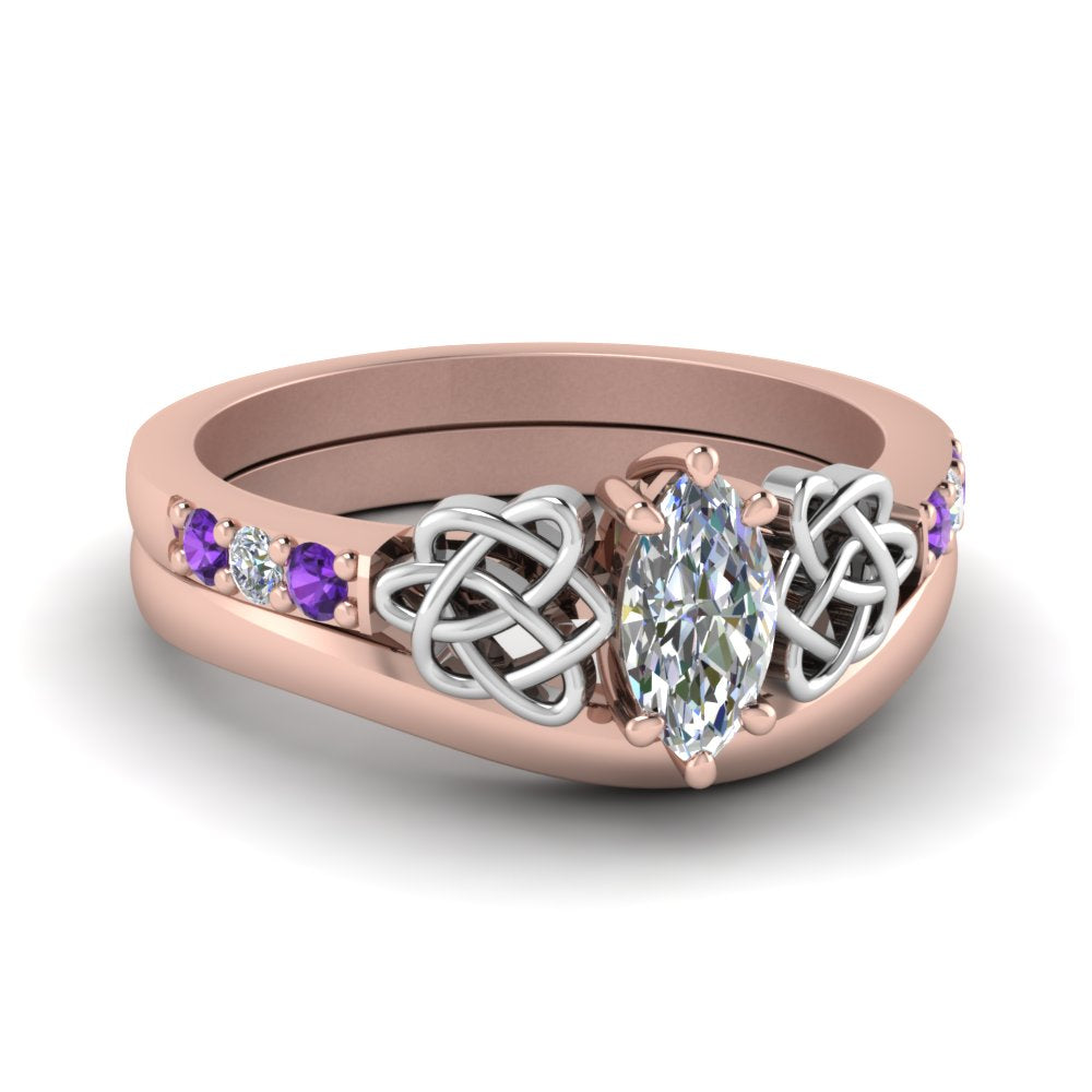 celtic-knot-marquise-cut-diamond-ring-with-plain-band-set-with-violet-topaz-in-rose-gold-FDENS2255B3MQGVITO-NL-RG?v=1756976752
