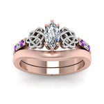 Load image into Gallery viewer, celtic-knot-marquise-cut-diamond-ring-with-plain-band-set-with-violet-topaz-in-rose-gold-FDENS2255B3MQGVITOANGLE5-NL-RG?v=1756976752
