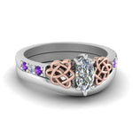 Load image into Gallery viewer, celtic-knot-marquise-cut-diamond-ring-with-plain-band-set-with-violet-topaz-in-white-gold-FDENS2255B3MQGVITO-NL-WG?v=1756976752
