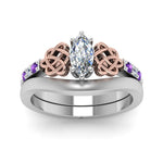 Load image into Gallery viewer, celtic-knot-marquise-cut-diamond-ring-with-plain-band-set-with-violet-topaz-in-white-gold-FDENS2255B3MQGVITOANGLE5-NL-WG_6fd2170e-6631-43ac-91f4-587cbe165e75?v=1756976841

