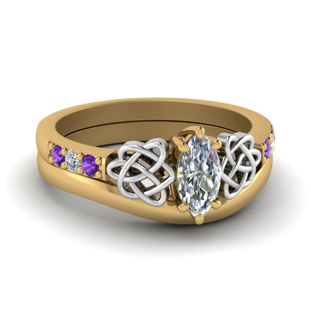 celtic-knot-marquise-cut-diamond-ring-with-plain-band-set-with-violet-topaz-in-yellow-gold-FDENS2255B3MQGVITO-NL-YG?v=1756976752