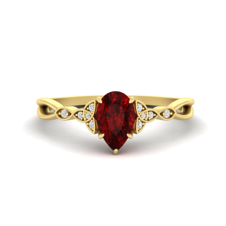 Celtic Knot Pear Shaped Colored Ring