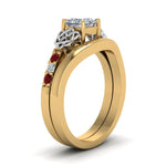 Load image into Gallery viewer, celtic-knot-princess-cut-diamond-ring-with-plain-band-set-with-ruby-in-yellow-gold-FDENS2255B3PRGRUDRANGLE2-NL-YG_54a5d5a7-ec12-4cdf-9bdd-93d5852ee713?v=1756976852
