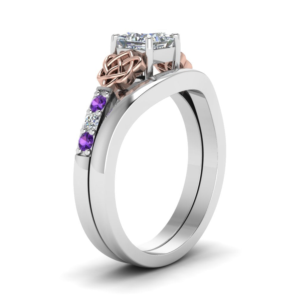 celtic-knot-princess-cut-diamond-ring-with-plain-band-set-with-violet-topaz-in-white-gold-FDENS2255B3PRGVITOANGLE2-NL-WG_c6062180-d6ca-4b5c-876a-a595eecf47df?v=1756976852