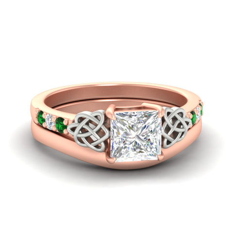 celtic-knot-princess-cut-emerald-ring-with-plain-band-set-in-rose-gold-fdens2255prgemgrsleep-nl-rg-ws3.jpg