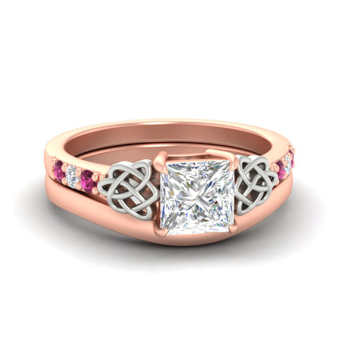 celtic-knot-princess-cut-pink-sapphire-ring-with-plain-band-set-in-rose-gold-fdens2255prgsadrpisleep-nl-rg-ws3.jpg