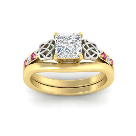 celtic-knot-princess-cut-pink-sapphire-ring-with-plain-band-set-in-yellow-gold-fdens2255prgsadrpiangle5-nl-yg-ws3.jpg