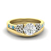 Load image into Gallery viewer, celtic-knot-round-cut-blue-topaz-ring-with-plain-band-set-in-yellow-gold-fdens2255rogicbltosleep-nl-yg-ws3.jpg