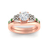 Load image into Gallery viewer, celtic-knot-round-cut-emerald-ring-with-plain-band-set-in-rose-gold-fdens2255rogemgrangle5-nl-rg-ws3.jpg