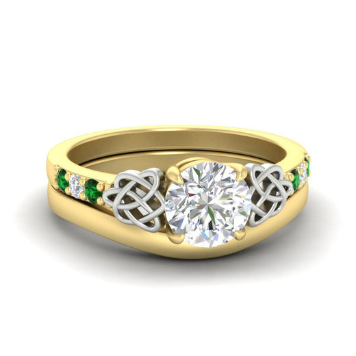 celtic-knot-round-cut-emerald-ring-with-plain-band-set-in-yellow-gold-fdens2255rogemgrsleep-nl-yg-ws3.jpg
