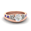 Load image into Gallery viewer, celtic-knot-round-cut-sapphire-ring-with-plain-band-set-in-rose-gold-fdens2255rogsablsleep-nl-rg-ws3.jpg