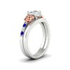 Load image into Gallery viewer, celtic-knot-round-cut-sapphire-ring-with-plain-band-set-in-white-gold-fdens2255rogsablangle2-nl-wg-ws3.jpg
