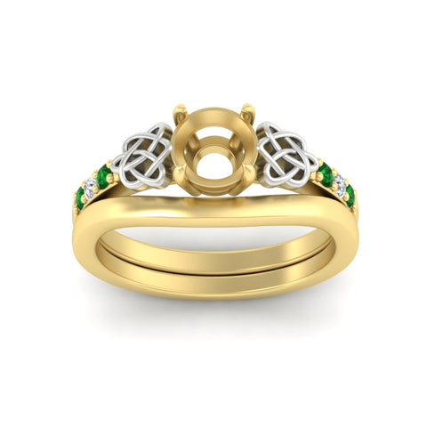 celtic-knot-semi-mount-emerald-ring-with-plain-band-set-in-yellow-gold-fdens2255smgemgrangle5-nl-yg-ws3.jpg