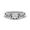 Load image into Gallery viewer, celtic-knot-split-asscher-cut-black-diamond-engagement-ring-in-white-gold-FD9609ASGBLACK-NL-WG