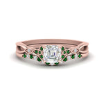 Load image into Gallery viewer, celtic-knot-split-asscher-cut-emerald-engagement-ring-in-rose-gold-FD9609ASGEMGR-NL-RG
