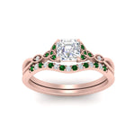 Load image into Gallery viewer, celtic-knot-split-asscher-cut-emerald-engagement-ring-in-rose-gold-FD9609ASGEMGR-NL-RG
