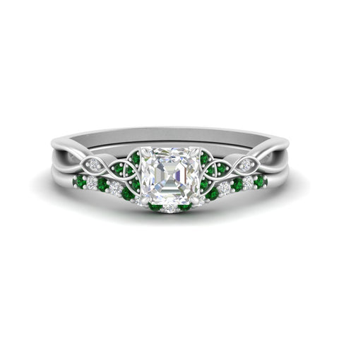 celtic-knot-split-asscher-cut-emerald-engagement-ring-in-white-gold-FD9609ASGEMGR-NL-WG