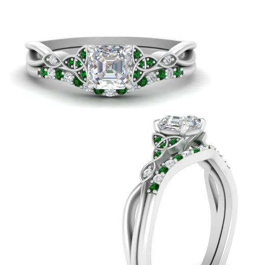 celtic-knot-split-asscher-cut-emerald-engagement-ring-in-white-gold-FD9609ASGEMGR-NL-WG