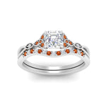 Load image into Gallery viewer, celtic-knot-split-asscher-cut-orange-sapphire-engagement-ring-in-white-gold-FD9609ASGSAOR-NL-WG
