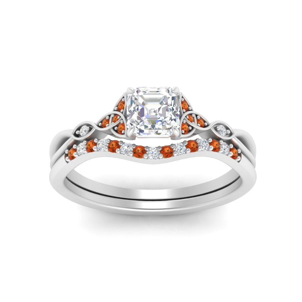 celtic-knot-split-asscher-cut-orange-sapphire-engagement-ring-in-white-gold-FD9609ASGSAOR-NL-WG