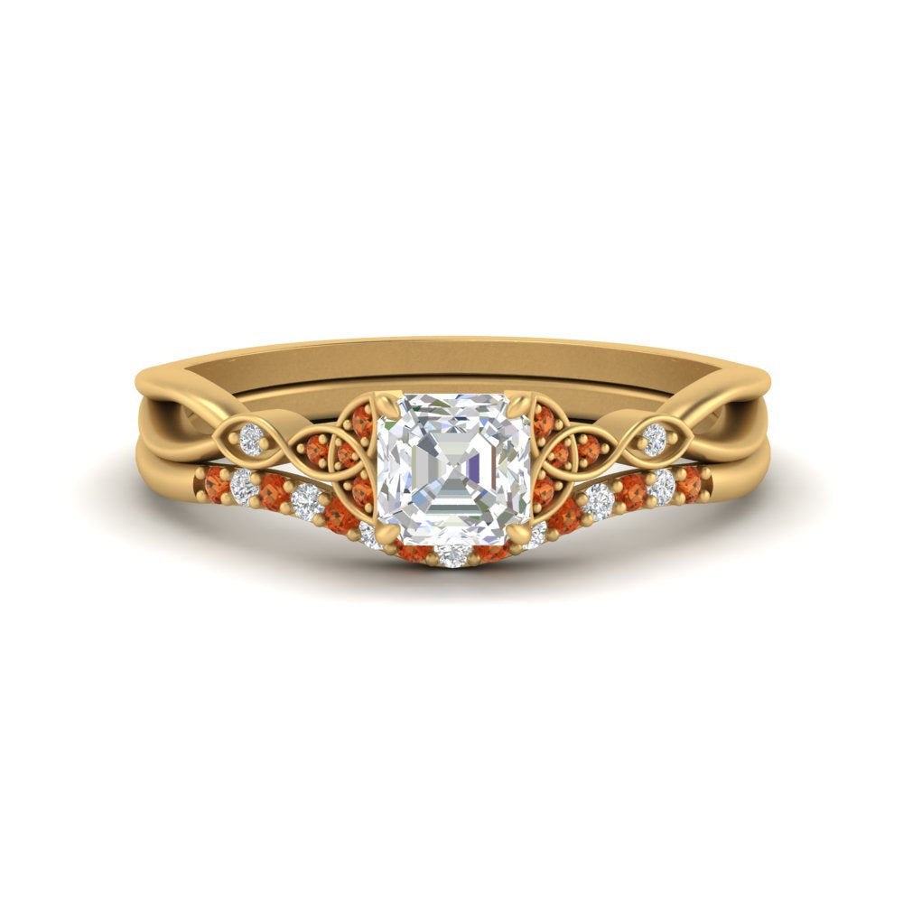 celtic-knot-split-asscher-cut-orange-sapphire-engagement-ring-in-yellow-gold-FD9609ASGSAOR-NL-YG