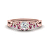 Load image into Gallery viewer, celtic-knot-split-asscher-cut-pink-sapphire-engagement-ring-in-rose-gold-FD9609ASGSADRPI-NL-RG