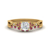 Load image into Gallery viewer, celtic-knot-split-asscher-cut-pink-sapphire-engagement-ring-in-yellow-gold-FD9609ASGSADRPI-NL-YG