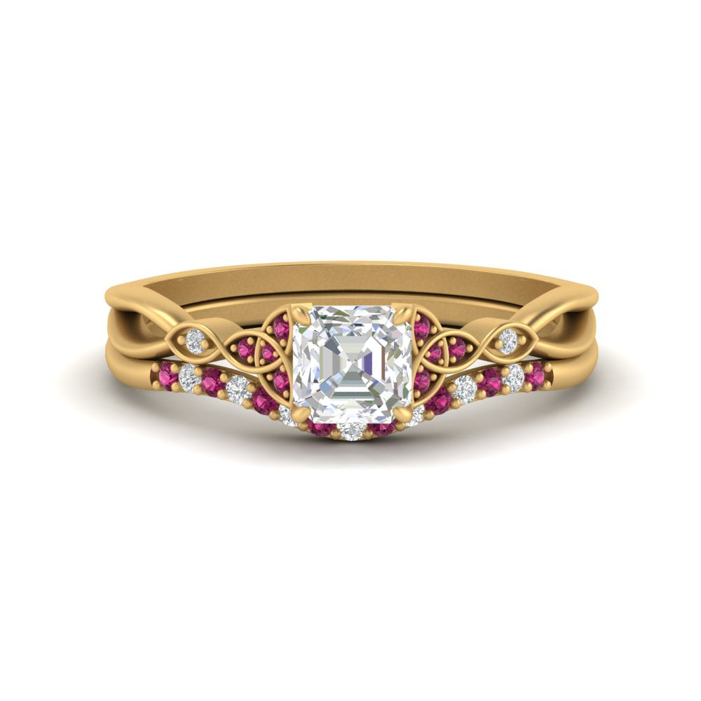 celtic-knot-split-asscher-cut-pink-sapphire-engagement-ring-in-yellow-gold-FD9609ASGSADRPI-NL-YG