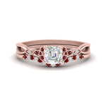 Load image into Gallery viewer, celtic-knot-split-asscher-cut-ruby-engagement-ring-in-rose-gold-FD9609ASGRUDR-NL-RG
