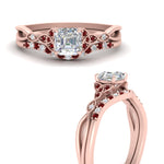 Load image into Gallery viewer, celtic-knot-split-asscher-cut-ruby-engagement-ring-in-rose-gold-FD9609ASGRUDR-NL-RG
