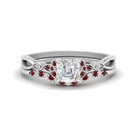 Load image into Gallery viewer, celtic-knot-split-asscher-cut-ruby-engagement-ring-in-white-gold-FD9609ASGRUDR-NL-WG
