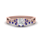 Load image into Gallery viewer, celtic-knot-split-asscher-cut-sapphire-engagement-ring-in-rose-gold-FD9609ASGSABL-NL-RG
