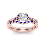 Load image into Gallery viewer, celtic-knot-split-asscher-cut-sapphire-engagement-ring-in-rose-gold-FD9609ASGSABL-NL-RG
