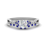 Load image into Gallery viewer, celtic-knot-split-asscher-cut-sapphire-engagement-ring-in-white-gold-FD9609ASGSABL-NL-WG
