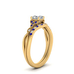 Load image into Gallery viewer, celtic-knot-split-asscher-cut-sapphire-engagement-ring-in-yellow-gold-FD9609ASGSABL-NL-YG
