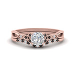 Load image into Gallery viewer, celtic-knot-split-cushion-cut-black-diamond-engagement-ring-in-rose-gold-FD9609CUGBLACK-NL-RG
