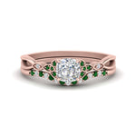 Load image into Gallery viewer, celtic-knot-split-cushion-cut-emerald-engagement-ring-in-rose-gold-FD9609CUGEMGR-NL-RG