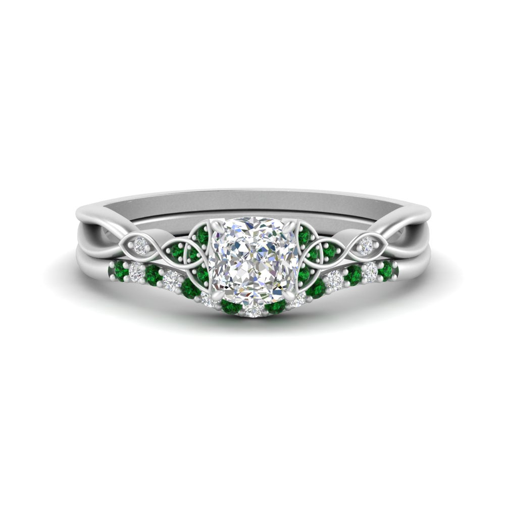 celtic-knot-split-cushion-cut-emerald-engagement-ring-in-white-gold-FD9609CUGEMGR-NL-WG