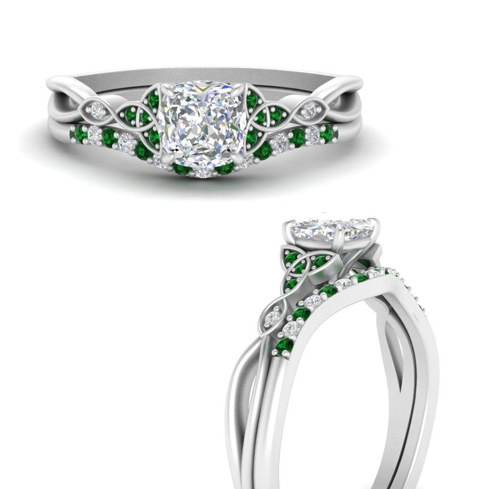 celtic-knot-split-cushion-cut-emerald-engagement-ring-in-white-gold-FD9609CUGEMGR-NL-WG