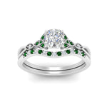 Load image into Gallery viewer, celtic-knot-split-cushion-cut-emerald-engagement-ring-in-white-gold-FD9609CUGEMGR-NL-WG
