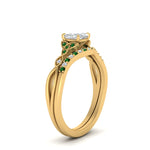 Load image into Gallery viewer, celtic-knot-split-cushion-cut-emerald-engagement-ring-in-yellow-gold-FD9609CUGEMGR-NL-YG